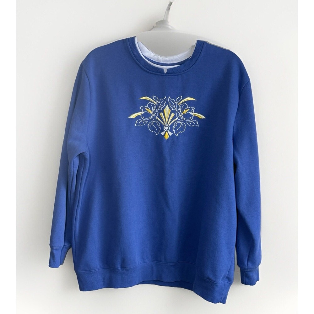 Pembrook Vintage 90's Women's XXL Grandma Sweatshirt Embroidered‎ Long Sleeve